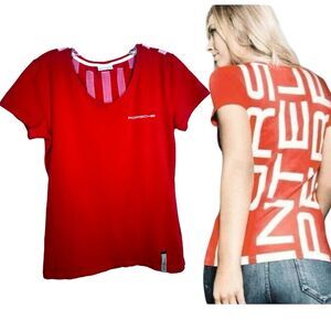PORSCHE DESIGN Women's T-Shirt in Racing Red Limited Edition Size US: S GUC 2016